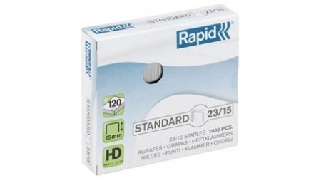 GRAPAS 23/15 RAPID GALVANIZADA CAJA DE 1000 UNIDADES