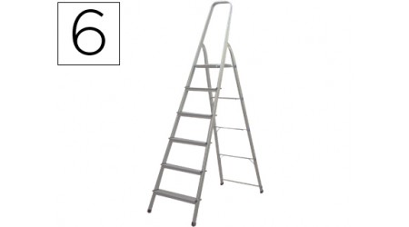 ESCALERA Q-CONNECT DE ALUMINIO 6 PELDAÑOS 1203x510x1895 MM