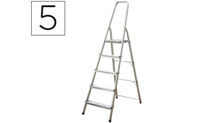 ESCALERA DE ALUMINIO 5 PELDAÑOS 1062x483x1675 MM