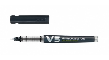 ROTULADOR PUNTA AGUJA PILOT V-5 NEGRO RECARGABLE TRAZO 0,3