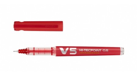 ROTULADOR PUNTA AGUJA PILOT V-5 ROJO RECARGABLE TRAZO 0,3
