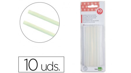 BARRAS TERMOFUSIBLE/SILICONA 100 MM BLISTER DE 10 UNIDADES