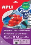 ETIQUETAS MEGA CD-DVD EXT.Ø 117 INT. Ø 18 REMOVIBLE 25H. 50U. BL