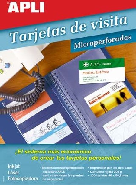 TARJETAS VISITA MICROPERFORADAS 200GR. 90X50,8MM MATE 50H. 500