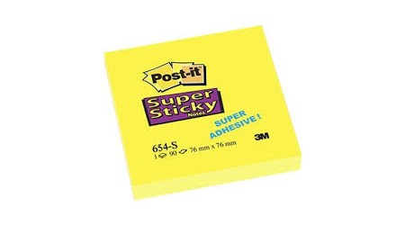 NOTAS ADHESIVAS POST-IT SUPER STICKY 90 H.  76x76 SUPER ADHESIVO