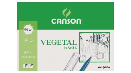 PAPEL VEGETAL A4+ 230x325 MM. BLOC ENCOLADO 50 HOJAS 90G GUARRO