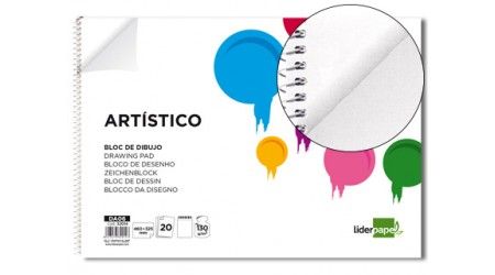 BLOC DIBUJO A3 ESPIRAL LISO 20 HOJAS 130 GR. LIDERPAPEL