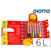 SUPER LÁPICES GIOTTO BEBE 6 UNIDADES  + 1 SACAPUNTAS 469600