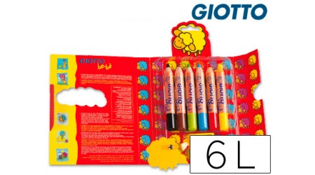 SUPER LÁPICES GIOTTO BEBE 6 UNIDADES  + 1 SACAPUNTAS 469600