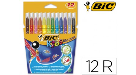 ROTULADOR COLORES BIC KID 12 UNID SURTIDOS ULTRA LAVABLE