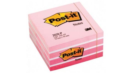 CUBO DE NOTAS POST-IT 450H. PASTEL ROSA 76X76X45