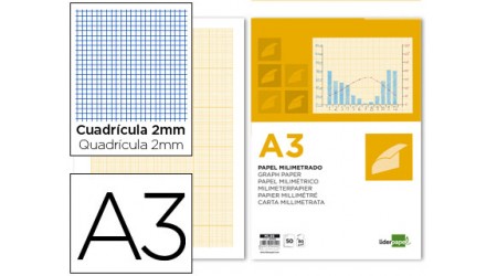 PAPEL MILIMETRADO A3 420x297 BLOC ENCOLADO 50 HOJAS 80 GR. LIDER