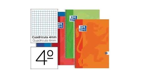 CUADERNO OXFORD 1/4 CUADRICULA 4x4 80H 90 GR. TAPA EXTRADURA