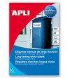 ETIQUETA A4 APLI 12966 BLANCAS 64,6x33,8 MM RESISTENTE A LA INTE