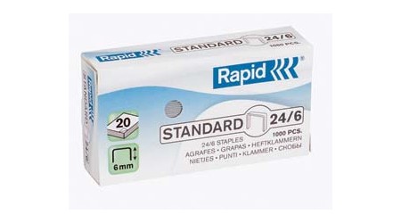 GRAPAS 24/6 RAPID GALVANIZADAS CAJA DE 1000 UNIDADES