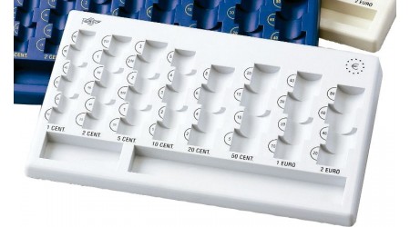 BANDEJA CLASIFICADOR MONEDAS EURO GRIS