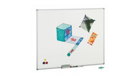 PIZARRA MAGNETICA VITRIFICADA BLANCA MARCO ALUMINIO 122x200 CM -