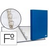 CARPETA DE 4 ANILLAS 25MM MIXTAS LIDERPAPEL FOLIO CARTON FORRADO PAPER COAT AZUL