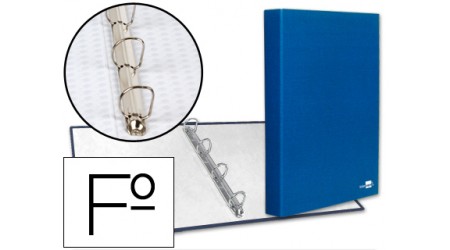 CARPETA DE 4 ANILLAS 25MM MIXTAS LIDERPAPEL FOLIO CARTON FORRADO PAPER COAT AZUL