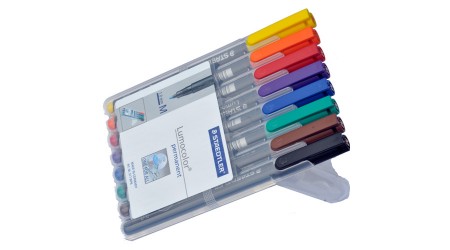 ROTULADOR PERMANENTE 1.0 "M" LUMOCOLOR 8 COLORES PUNTA FINA