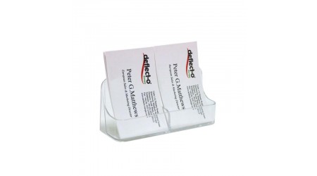 PORTATARJETAS DE SOBREMESA DOBLE TRANSPARENTE 124x41x27 MM 71118