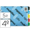 SEPARADOR 1/4 APAISADO 5 PESTAÑAS PVC TRANSPARENTE MULTIFIN