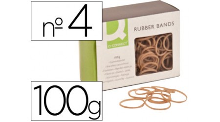 GOMAS ELASTICAS 100 GRAMOS  4 CM. 2 MM. Q-CONNECT