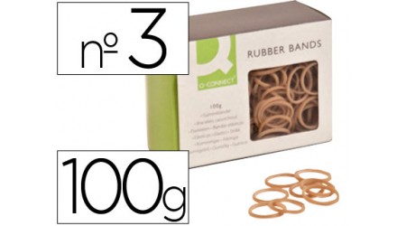 GOMAS ELASTICAS 100 GRAMOS  3 CM. 2 MM. Q-CONNECT