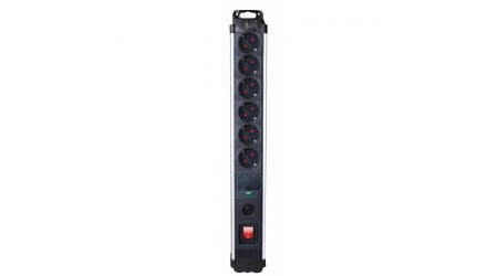 REGLETA 6 TOMAS PROFESIONAL ALUMINIO - PROTEC. SOBRETENSIONES SI