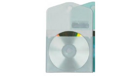 SOBRE CD VELCRO PARA 2 CDS 2 TALADROS OFFICE BOX TRANSPARENTE