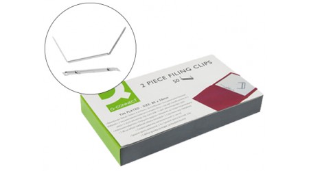 ENCUADERNADOR FASTENER Q-CONNECT PLATEADO CAJA DE 50 UNIDADES