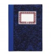 LIBRO CARTONE DOHE RAYADO HORIZONTAL FOLIO NATURAL JASPEADO AZUL