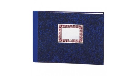 LIBRO CARTONE DOHE RAYADO HORIZONTAL FOLIO APAISADO JASPEADO AZUL -9971