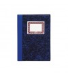 LIBRO CARTONE DOHE RAYADO HORIZONTAL CUARTO NATURAL JASPEADO AZUL