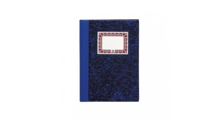 LIBRO CARTONE DOHE RAYADO HORIZONTAL CUARTO NATURAL JASPEADO AZUL
