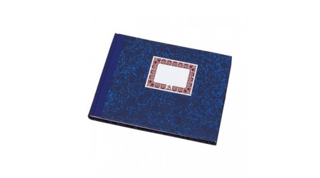 LIBRO CARTONE DOHE RAYADO HORIZONTAL CUARTO APAISADO JASPEADO AZUL - 9961