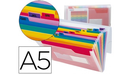 CARPETA CLASIFICADORA PP A5  13 DEPARTAMENTOS + 2 TARJETAS SPECT