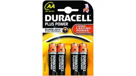 PILAS DURACELL PLUS POWER ALCALINAS AA LR6   4 UNIDIDADES