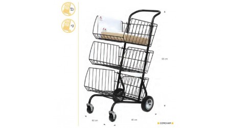 CARRO DE CORRESPONDENCIA ALBA CORCHAR 3 BANDEJAS EXTRAIBLES 10KG