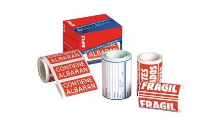 ETIQUETAS EN ROLLO FRAGIL APLI 100X50MM 200U.
