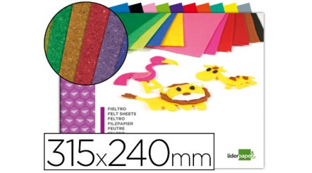 BLOC TRABAJOS MANUALES FIELTRO 240X315 10 HOJAS 180 GR. COLORES 