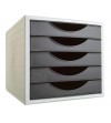 MODULO 5 CAJONES ARCHIVOTEC CARCASA GRIS CAJONES NEGROS