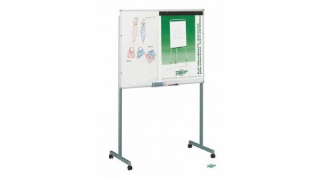 PIZARRA METALICA 122x150 CM. + SOPORTE METALICO CON RUEDAS - VITRIFICADA