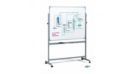 PIZARRA VOLTEABLE 122x150 CM. ESTRATIFICADA BLANCA 2 CARAS CON RUEDAS