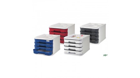 MODULO 4 CAJONES FAIBO RECYLINE NEGRO  28,5 × 37,5 × 23 CM.