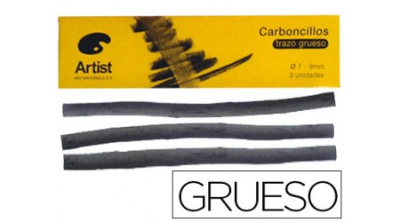 CARBONCILLO ARTIST GRUESOS 7-9 MM CAJA DE 3 BARRAS
