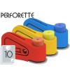 TALADRO PERFORETTE -CAPACIDAD 10 HOJAS -UNIDAD COLORES SURTIDOS