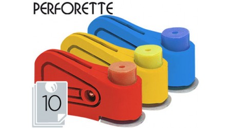 TALADRO PERFORETTE -CAPACIDAD 10 HOJAS -UNIDAD COLORES SURTIDOS
