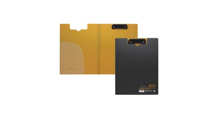 CARPETA PINZA SUPERIOR FOLIO NEGRA/NARANJA CON TAPA
