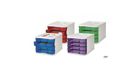 MODULO 4 CAJONES FAIBO RECYLINE VIOLETA TRANSLUCIDO  28,5 × 37,5